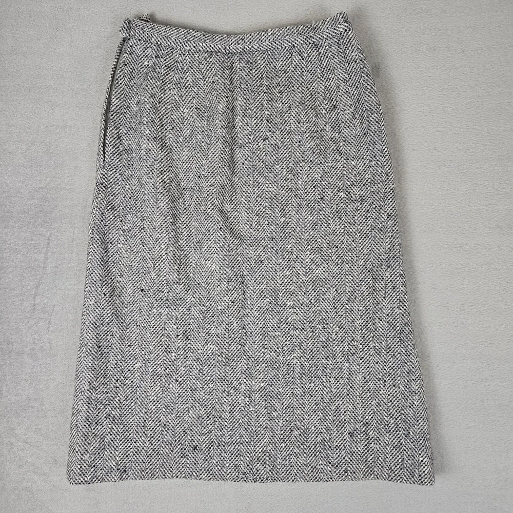 Pendleton Vintage Tweed Herringbone Skirt Womens 10 Pure Virgin Wool Made in USA
